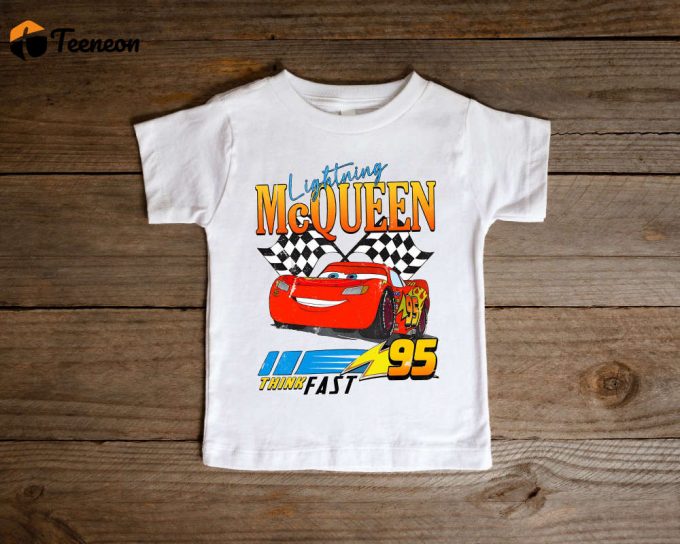 Vintage Lightning Mcqueen Shirt – Retro Disney Cars Piston Cup Cars Theme Birthday Mcqueen 95 T-Shirt Cars Land