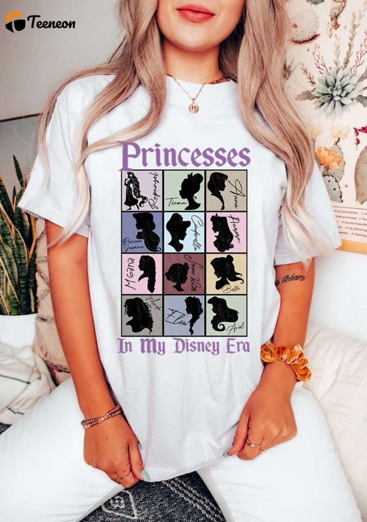 Vintage Princesses In Disneyland Era Shirt 2024 Girls Trip Tee Women Vacation &Amp; Princess Shirt 2