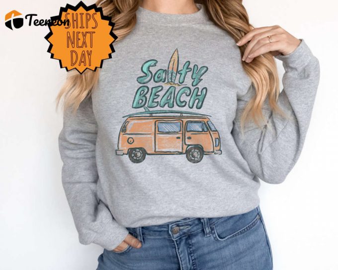 Vintage Salty Beach Sweatshirt - Hello Summer Sweater For Women 1