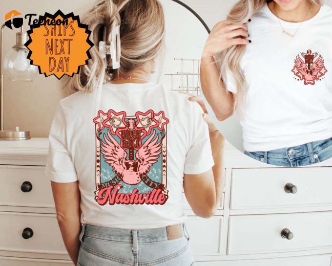 Vintage Nashville Music City Shirt: Rock &Amp;Amp; Roll Guitar Tee Music Gift 1