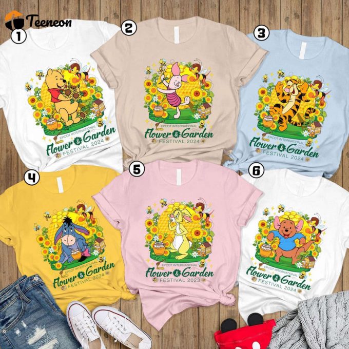 Disney Epcot Winnie The Pooh Festival &Amp;Amp; Princess Shirts: Let The Magic Blossom With Figment Floral &Amp;Amp; Garden Designs 1