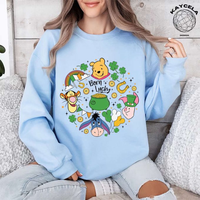 Winnie The Pooh Disney Happy St Patrick’s Day Shirt - Get Your Luck On With Wdw Disneyland Four Leaf Clover Shamrock Shirt! Disney Lucky Tees And Matching Designs For An Extra Dose Of Magic! 2