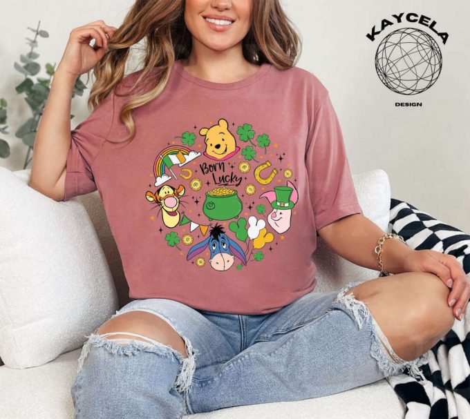 Winnie The Pooh Disney Happy St Patrick’s Day Shirt - Get Your Luck On With Wdw Disneyland Four Leaf Clover Shamrock Shirt! Disney Lucky Tees And Matching Designs For An Extra Dose Of Magic! 3