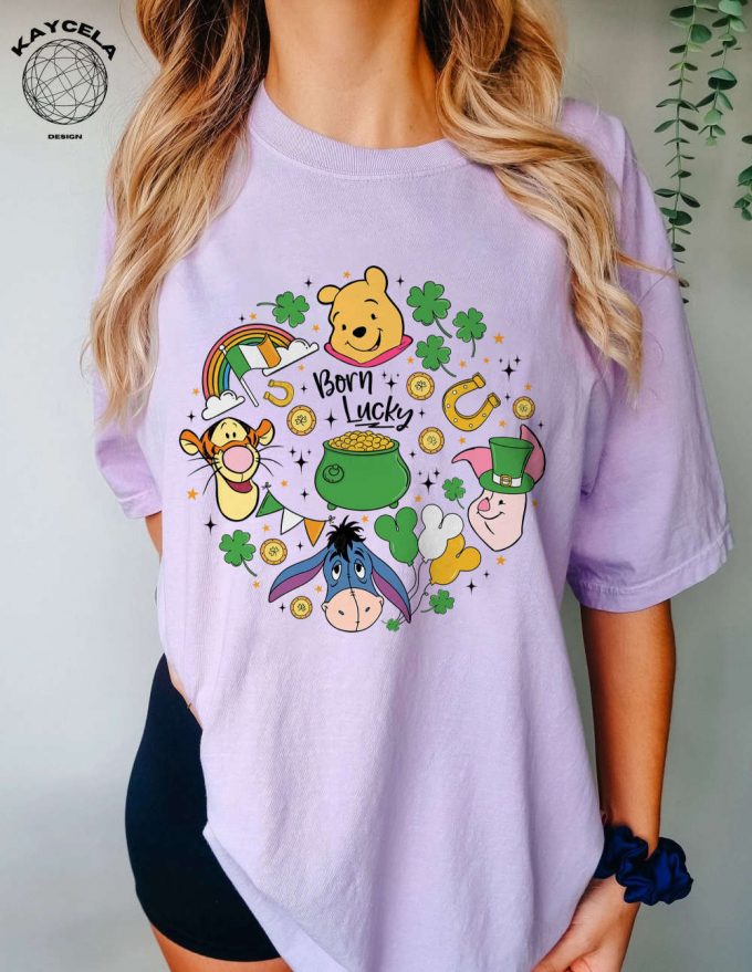 Winnie The Pooh Disney Happy St Patrick’s Day Shirt - Get Your Luck On With Wdw Disneyland Four Leaf Clover Shamrock Shirt! Disney Lucky Tees And Matching Designs For An Extra Dose Of Magic! 5