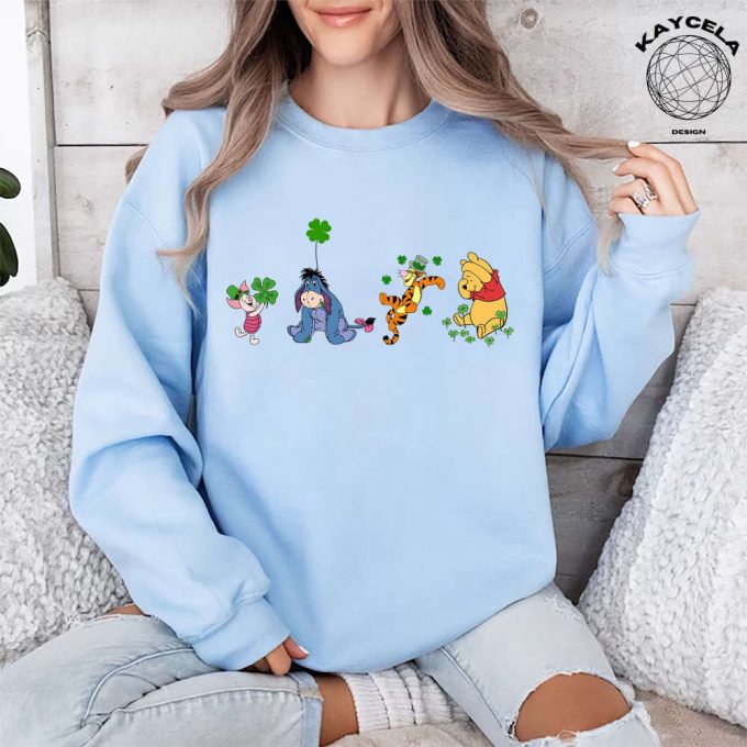 Get Into The St Patrick’s Day Spirit With Winnie The Pooh Disney Happy Shirt! Celebrate With Wdw Disneyland Four Leaf Clover Shamrock Shirt Disney Lucky Tees And Matching Disney Apparel 2