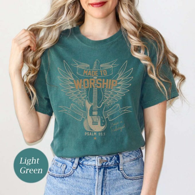 Psalm 95 Worship Shirt: Trendy Christian Comfort Colors Tee Oversized Religious Shirt - Bible Verse Faith 4