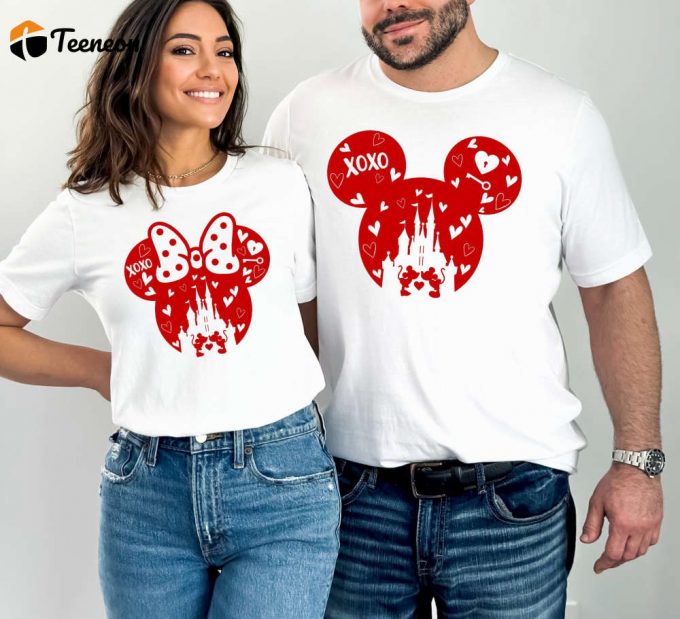 Xoxo T-Shirt, Love Shirt, Mickey Mouse Shirt, Valentines Day Shirt, Disney Couple Shirts, Gift For Valentine, Cute Couple Shirts, Disney Tee 1