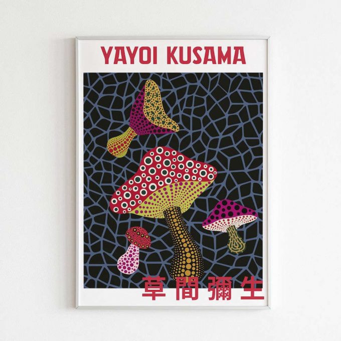 Yayoi Kusama Mushrooms Poster For Home Decor Gift 2