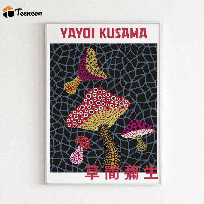 Yayoi Kusama Mushrooms Poster For Home Decor Gift 1