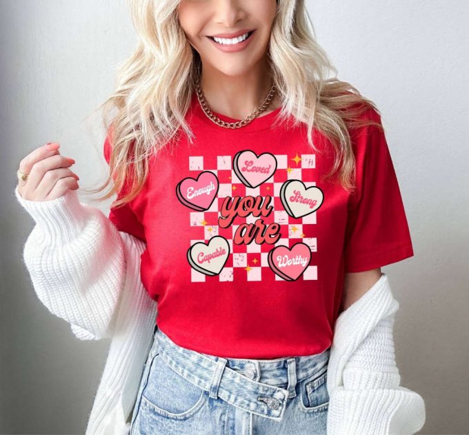 You Are Loved T-Shirt: Retro Valentines Day Motivational Shirt For Teachers &Amp; Students - Heart &Amp; Inspirational Sayings School Shirt 2