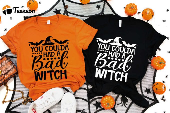 You Coulda Had A Bad Witch Shirt, Funny Halloween Shirts, Halloween Shirts For Women, Fall Shirts For Women, Halloween T-Shirts For Women 1