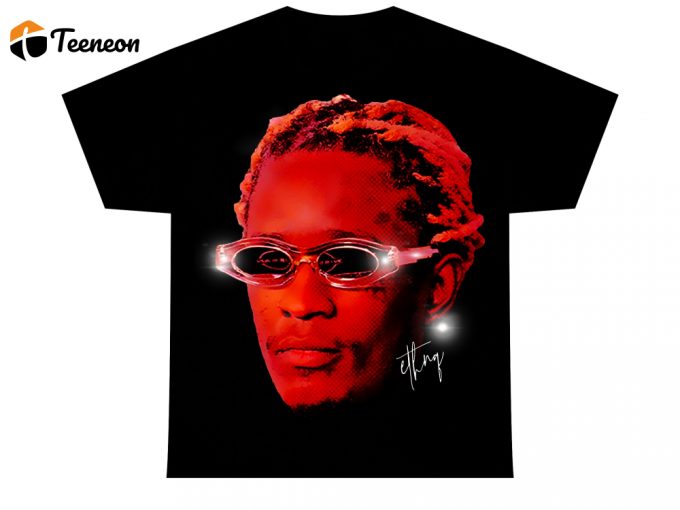 Young Thug T-Shirt | Rap Tee Concert Merch Kanye Thugger Jeffrey Williams Slime Season | Red Rare Hip Hop Graphic Print 1