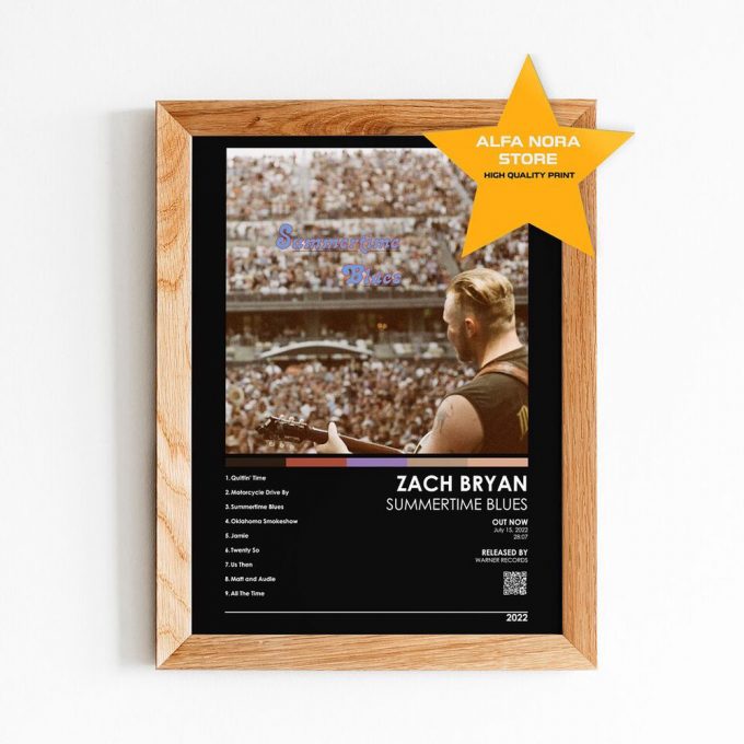 Zach Bryan Poster For Home Decor Gift | Summertime Blues Poster For Home Decor Gift | Zach Bryan 2022 Album 4