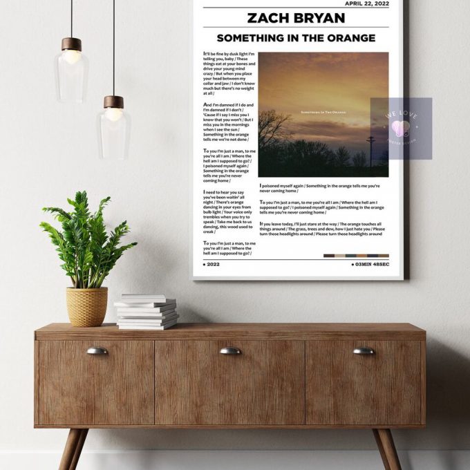 Zach Bryan - Something In The Orange Poster For Home Decor Gift / Zach Bryan Poster For Home Decor Gift 3