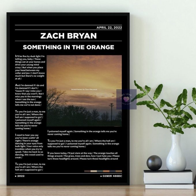 Zach Bryan - Something In The Orange Poster For Home Decor Gift / Zach Bryan Poster For Home Decor Gift 5