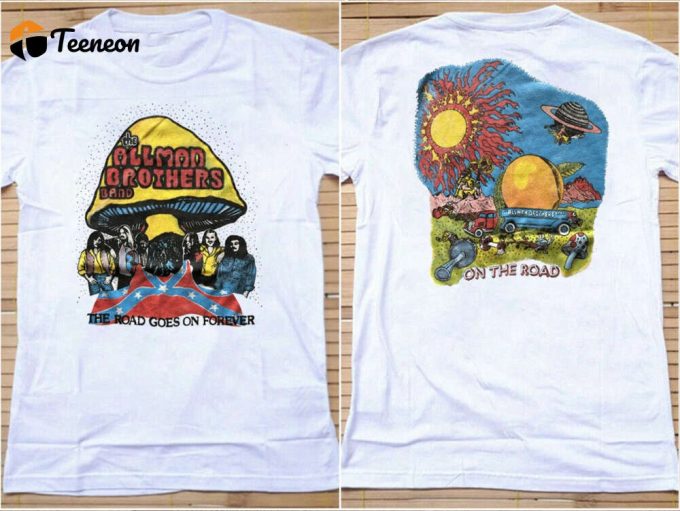 1980 Allman Brothers Band T-Shirt: Road Goes On Forever 80S Rock Concert Shirt 1