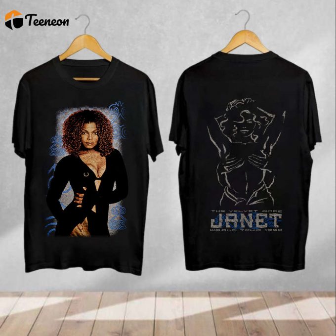 1998 Vintage Janet Jackson The Velvet Rope World Tour T-Shirt – Stylish Janet Jackson Shirt 1