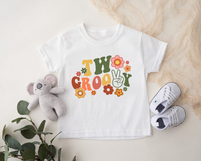 2Nd Birthday Girl Toddler Shirt Retro Groovy Kids Tee 2