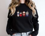 4th of July Coffee Sweatshirt, American Coffee Cups Sweater, Independence Day Sweater, Coffee Lover Sweater, Coffee Latte Lover Sweater