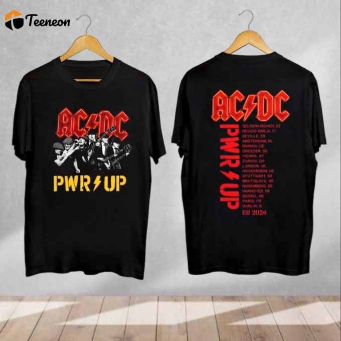 Ac Dc Pwr Up World Tour 2024 Shirt - Official Merch For Fans 1