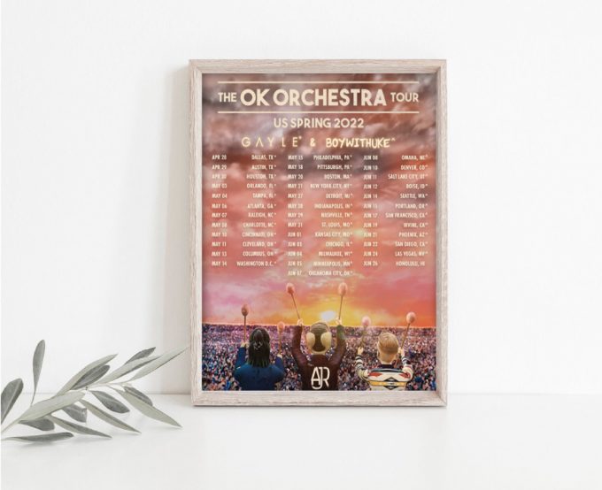 Ajr The Ok Orchestra 2022 Tour Us Spring Print - Pop Music Concert Poster For Home Decor Gift 2
