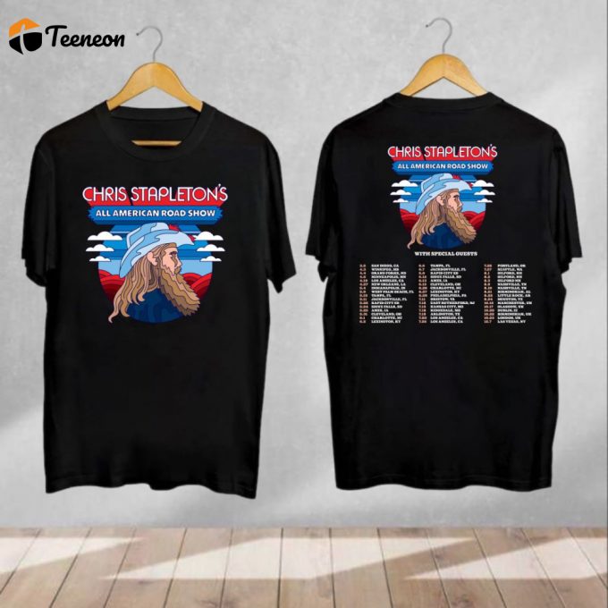 Chris Stapleton 2024 Tour Shirt: All American Road Show Merch &Amp;Amp; Fan Gift 1