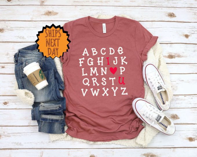 Alphabet Valentine Shirt ,I Love U Shirt, Love Gift, I Love You Shirt ,Alphabet I Love You Gift Shirt, I Heart Love Tee, Valentines Day Gift 4