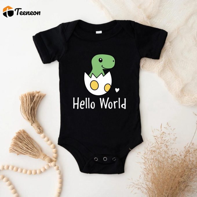 Cute Baby Dinosaur Shirt: Funny Onesie For Newborns Perfect Dino Birthday Gift! 1