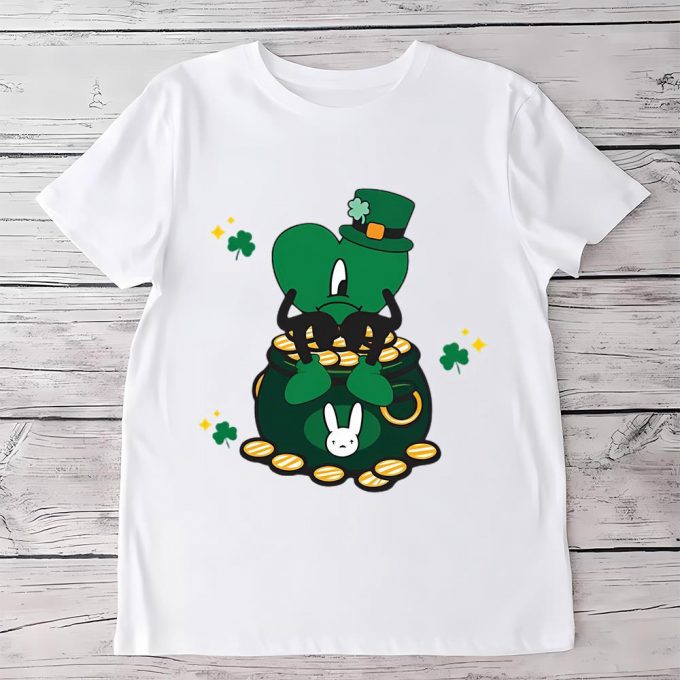 Bad Bunny Lucky Shamrock Patricks Day T Shirt 2