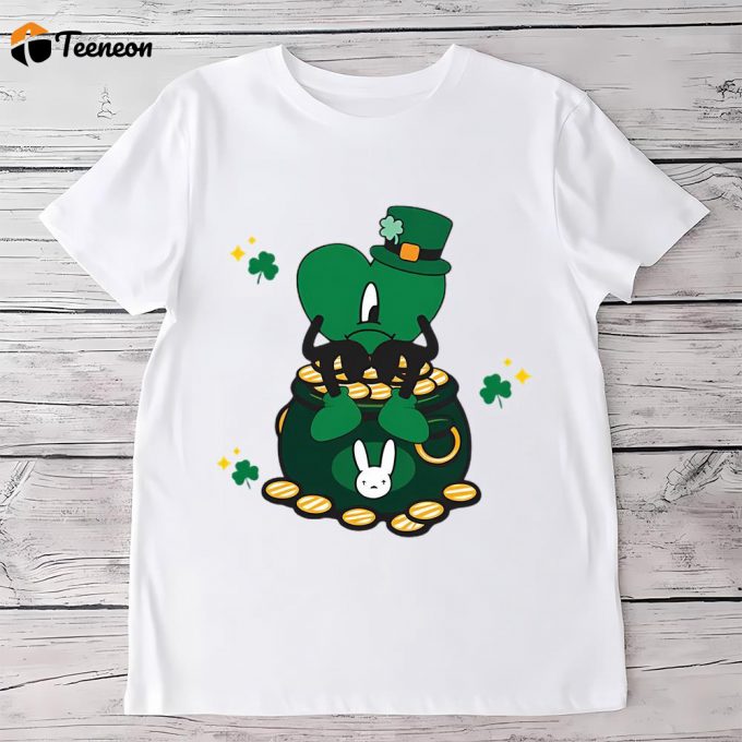 Bad Bunny Lucky Shamrock Patricks Day T Shirt 1