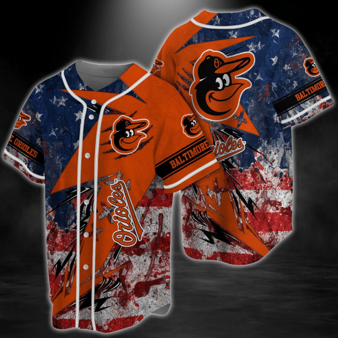 Baltimore Orioles Mlb Baseball Jersey Shirt With Us Flag Design 2