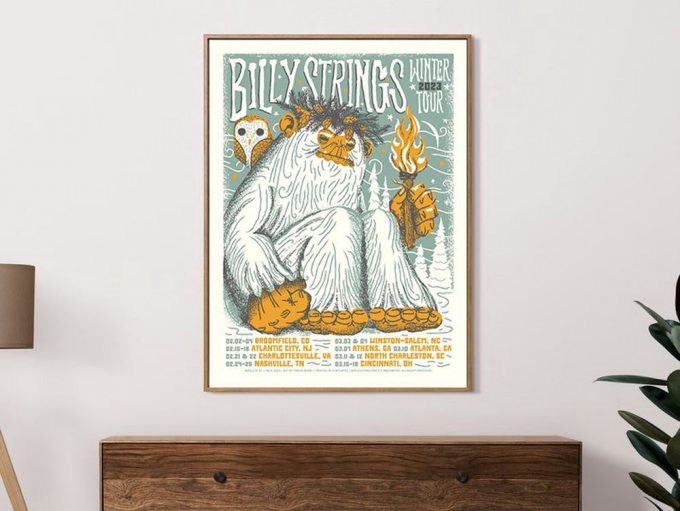 Billy Strings Winter Tour 23 Furturtle Poster For Home Decor Gift, Vintage Poster For Home Decor Gift 2