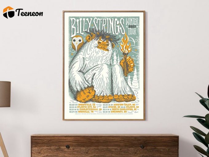 Billy Strings Winter Tour 23 Furturtle Poster For Home Decor Gift, Vintage Poster For Home Decor Gift 1