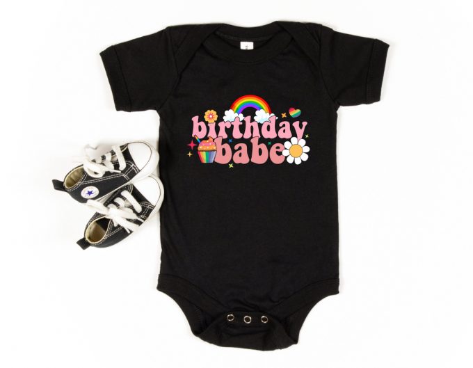 Cute Birthday Babe Toddler Shirt: Rainbow Baby Party Tee – Perfect Baby Birthday Shirt 2