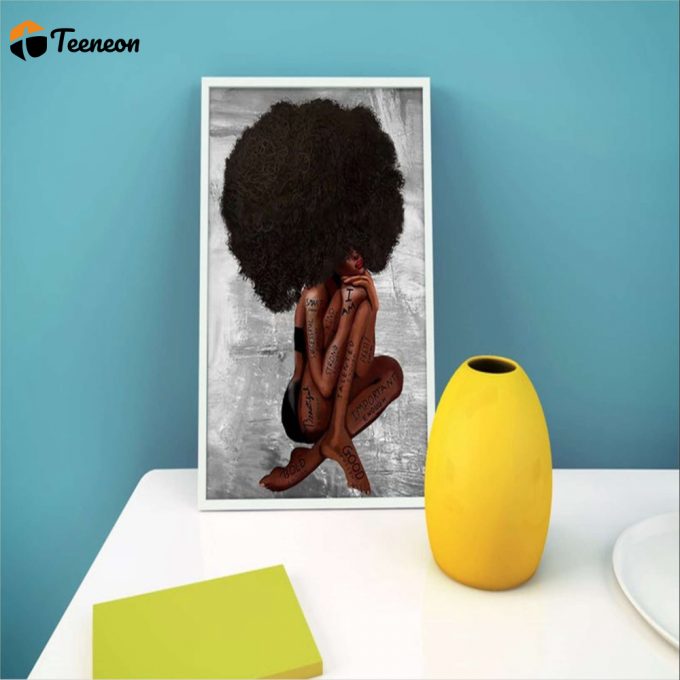 Black Girl Black Queen Afro Queen Portrait Poster For Home Decor Gift For Home Decor Gift 1