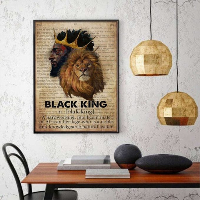 Black King Portrait African American Man Lion Poster For Home Decor Gift For Home Decor Gift 2