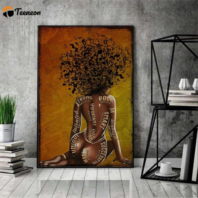 Black Woman Portrait African American Woman Black Music Queen Poster For Home Decor Gift For Home Decor Gift 1