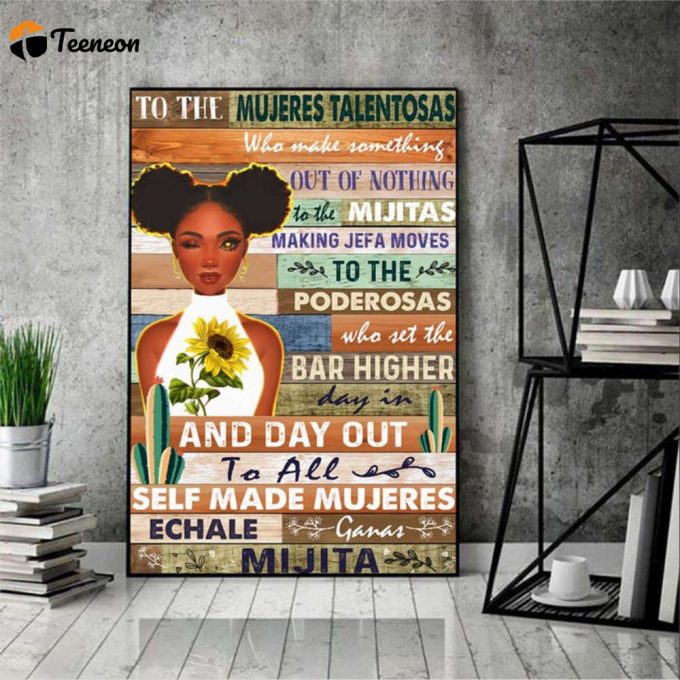 Black Woman Portrait African American Woman Poster For Home Decor Gift For Home Decor Gift 1