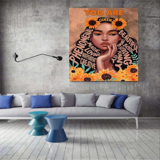 Black Woman Portrait You Are Queen Poster For Home Decor Gift For Home Decor Gift 2