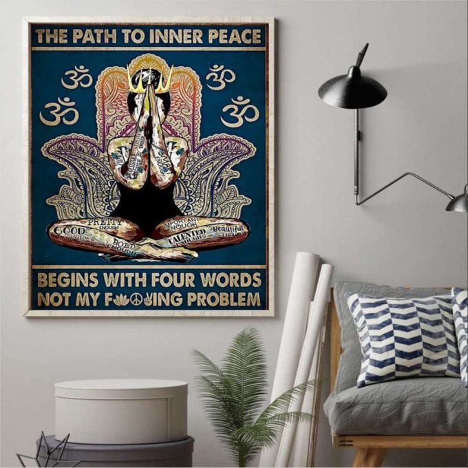 Black Woman Praying The Path To Inner Peace Yoga Poster For Home Decor Gift For Home Decor Gift 2