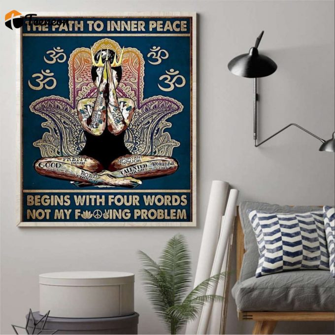 Black Woman Praying The Path To Inner Peace Yoga Poster For Home Decor Gift For Home Decor Gift 1