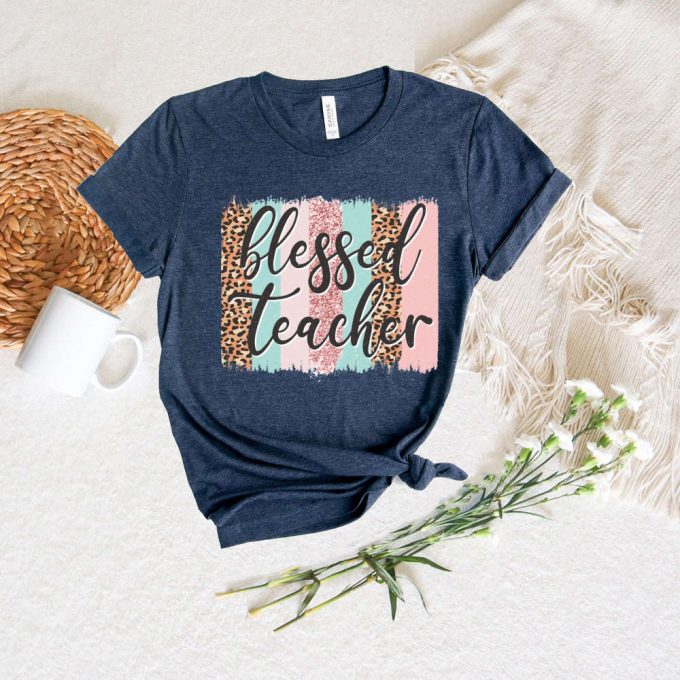 Blessed Teacher Shirt Teacher Leopard Thanksgiving Mode Life &Amp; Teachers Day Shirt 3