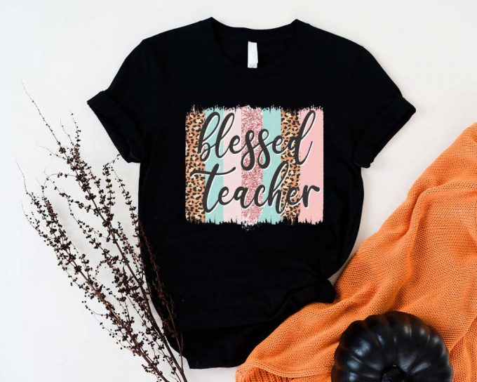 Blessed Teacher Shirt Teacher Leopard Thanksgiving Mode Life &Amp; Teachers Day Shirt 4