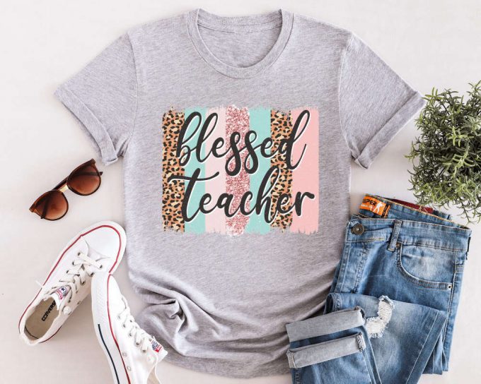 Blessed Teacher Shirt Teacher Leopard Thanksgiving Mode Life &Amp; Teachers Day Shirt 6