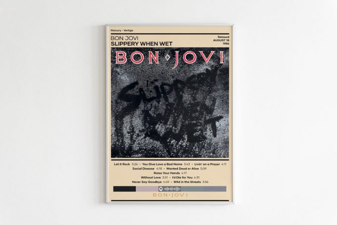 Bon Jovi Poster For Home Decor Gift | Slippery When Wet Poster For Home Decor Gift | Rock Music Poster For Home Decor Gift 2