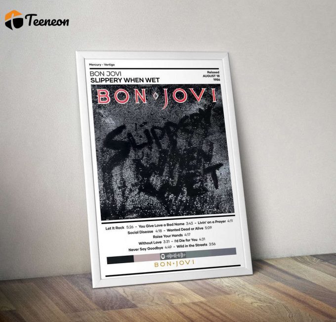 Bon Jovi Poster For Home Decor Gift | Slippery When Wet Poster For Home Decor Gift | Rock Music Poster For Home Decor Gift 1