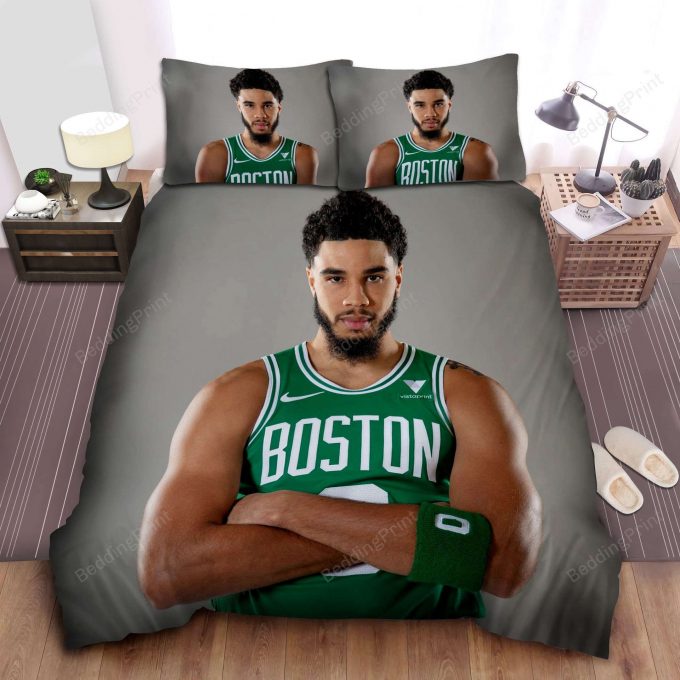 Jayson Tatum Boston Celtics Bedding Set Gift For Fans - Basketball Photo Shoot Duvet Cover Perfect Gift For Fans 1