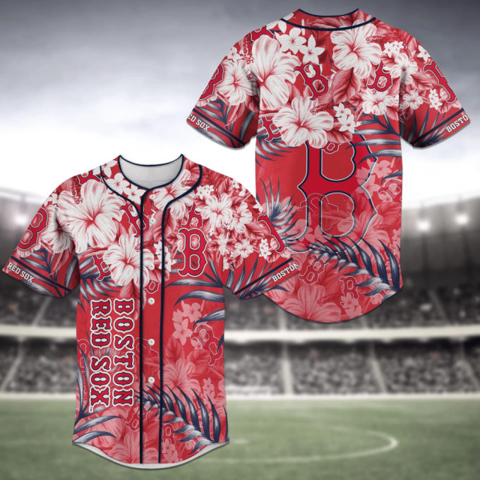 Boston Red Sox Mlb Baseball Jersey Shirt Flower 2