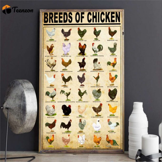 Breeds Of Chicken Animal Poster For Home Decor Gift For Home Decor Gift 1