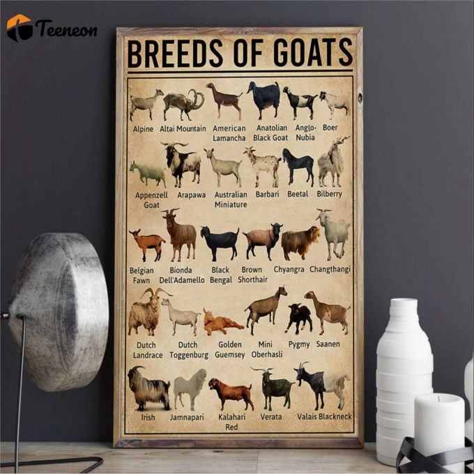 Breeds Of Goats Animal Poster For Home Decor Gift For Home Decor Gift 1